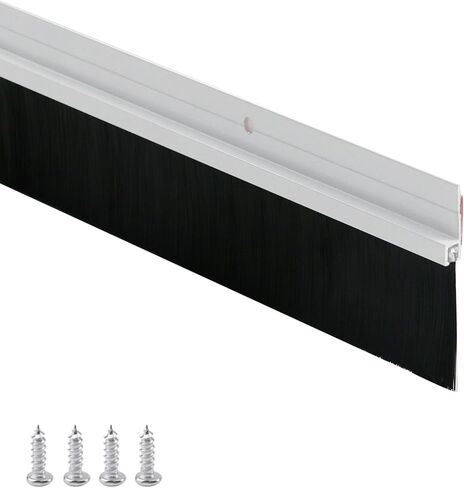 Geesatis فرشاة الباب الاجتياح السفلي 1 قطعة 40 × 2.4 بوصة باب الاجتياح مع فرشاة PP الناعمة، ختم فرشاة المرآب الاجتياح للباب (أبيض) in Kuwait