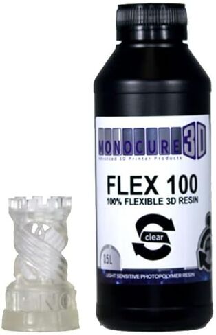 Rapid Flex 100 - Advanced Low Odour 405nm UV Cure Flexible 3D Printer Resin - 500ml in Saudi Arabia