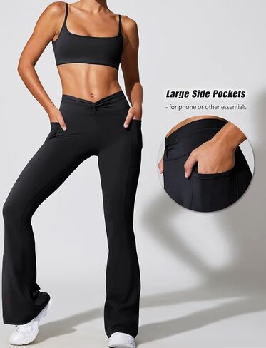 TZLDN Flare Leggings for Women High Waisted Tummy Control Flare Yoga Pants Casual Bootcut Workout Pants in Kuwait