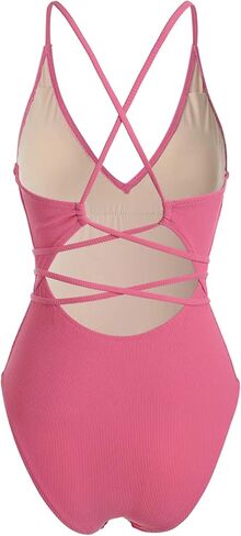 Women's Sexy Bathing Suits Criss Tie Backless High Cut One Piece Swimwear in Saudi Arabia