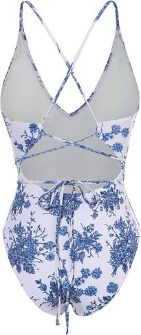 Women's Sexy Bathing Suits Criss Tie Backless High Cut One Piece Swimwear in Saudi Arabia