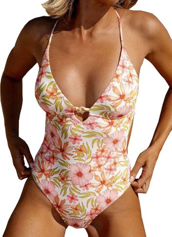 Women's Sexy Bathing Suits Criss Tie Backless High Cut One Piece Swimwear in Saudi Arabia