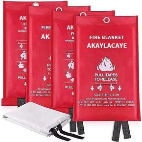 Fire Blanket for Kitchen Home Emergency - Fiberglass Blankets Fire Survival Suspension Flames Retardant Extinguisher Great for Stove Car Garage Office Camping Caravan Safety (2Pcs) in Saudi Arabia