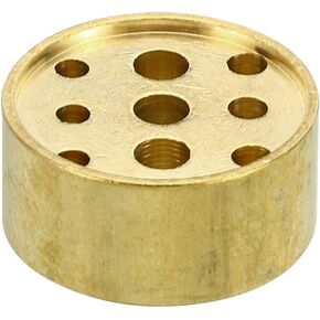 PATIKIL Incense Holder, Brass Incense Burner Cone Stick Holder with 9 Holes Incense Stand Base for Yoga Spa Room Home Office, 0.8" Dia. 0.4" Tall