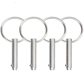 4 PCS Marine 316 Stainless Steel Quick Release Pin Bimini Top Pin, Diameter 3/16"(4.8 mm), Overall Length 1.37"(35 mm), Usable Length 0.866"(22 mm)