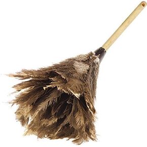Carlisle FoodService Products 4574300 Wood Handle Feather Duster, 24" Overall Length, Brown