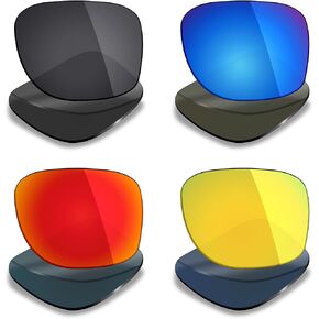 Mryok 4 Pair Polarized Replacement Lenses for Oakley Holbrook Sunglass - Stealth Black/Fire Red/Ice Blue/24K Gold