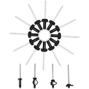 50 Pcs 3/16" Long Grip Tri-Grip Rivets,Kayak Pad Eye Deep Water Tri-Fold Bulb Mounting Rivet and Waterproof O-Ring,All Aluminum for Installing Kayak, Boat and Canoe Accessories(3/16"×9/16")