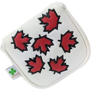 – Canada Maple Leaf - Golf Putter Headcover Quality PU Leather Magnetic Closure for Square Mallet Style Putters Scotty Cameron Odyssey Taylormade Ping