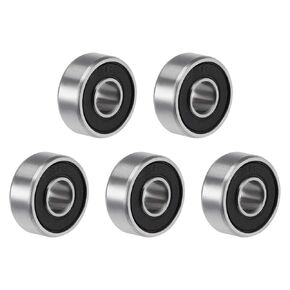 uxcell R3-2RS Deep Groove Ball Bearing 3/16"x1/2"x10/51" Double Sealed ABEC-3 Bearings 5-Pack