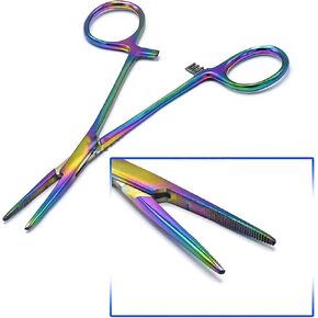 Premium AUTOCLAVABLE Kelly HEMOSTAT Forceps 5.5" Straight Rainbow Titanium Color