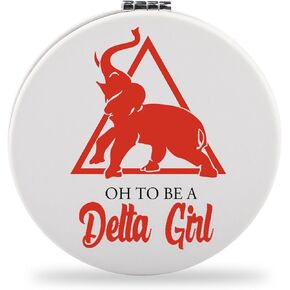 Delta Elephant Pocket Mirror Greek Sorority Sister Makeup Mirror to be a Girl Sorority Gift (Sorority Sister Makeup Mirror)