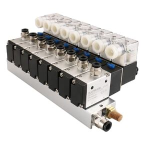 Baomain 8 Space Pneumatic Solenoid Valve 3V210-08 DC 24V PT1/4 3 Way 2 Position with Base Muffler Quick Fittings Set