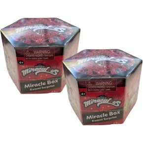 صندوق Zag Heroez Miraculous Miraculous 50500 Kwami Surprise Miracle Box Zag Heroez Blind Box - واحد من 6 - Wayzz أو Tikki أو Trixx أو Plagg أو Pollen أو Nooroo (عبوتان)