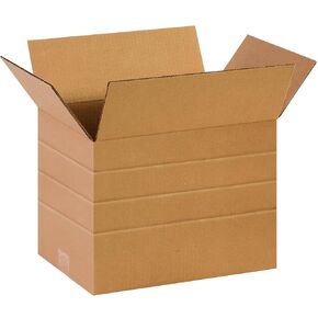 Partners Brand PMD141010 Multi-Depth Corrugated Boxes, 14"L x 10"W x 10"H, Kraft (Pack of 25)