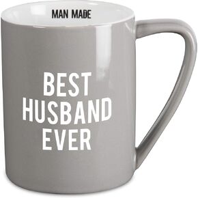 كوب قهوة من Pavilion Gift Company Man Made Best Husband Ever، 18 أونصة، رمادي in Kuwait