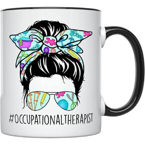YouNique Designs Occupational Therapist Mug, 11 Ounces, Occupational Therapy Coffee Mug, OT Cup, OT Therapist, Occupational Therapy Cup, Occupational Therapy Mug (Black Handle)