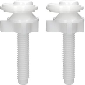 Plastic Toilet Seat Hinge Bolt Screws 2 Pack Toilet Seat Screws Replacement with Nuts and Washers to Fix the Top Mount Toilet Seat