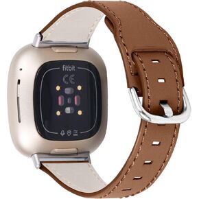 JOYOZY Premium Genuine Leather Bands Compatible with Fitbit Sense&Fitbit Versa 3 Smart Watch,Professional and Classic Wristband Strap Replacement for Women Men