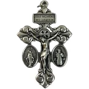 VILLAGE GIFT IMPORTERS Pardon Crucifix with St Benedict Medal and Miraculous Medal Triple Threat Crucifix Cross