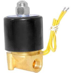 Beduan Brass Mini Electric Solenoid Valve, 12V 1/4" Air Valve Control Flow Normally Closed for Air Water Oil Fuel