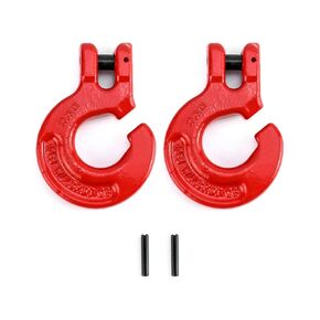 QWORK Chain Hook, 2 Pack 3/8" Choker Chain Logging Hook, G80 Steel, 3.15 Tons / 6900Lbs Working Load Limit, for Logging Towing, Lifting, Hanging, Port, Off-Road