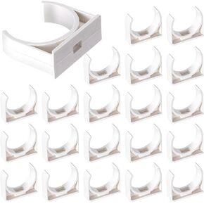 OIIKI 30PCS 32mm/1.26in U-Shaped Water Pipe Clamps, 1-1/4 Inch PVC Pipe Clamps Clips, Water Pipe Buckles, U-Hook PEX Support Holders for Tubing Hoses (White)