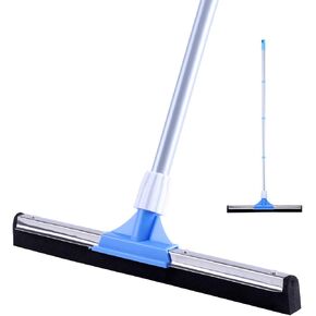 Floor Squeegee for Concrete Floor - 50" Squeegee Broom with Long Handle for Tile Floor, Heavy Duty Foam Floor Water Wiper for Garage, Shower, Kitchen, Windows, Glass, Carpet and Pet Hair