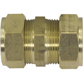 BRASS-Comp075 3/4" Brass Compression Coupling Fitting, 1" ID