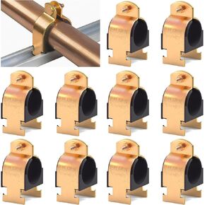 10 Pack Rubber Cushion Strut Clamp,Zinc-plated Pipe Strut Clamps for Mounting Copper Pipes,PEX Pipe,Gas Pipings,CVPC Tubing,High Temperature Resistance Mount Strut Clamp (1 Inch OD)