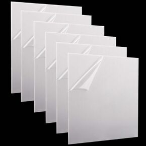 6 Pack 12 x 12 Inch White Acrylic Sheet, 1/8 Inch Thick Acrylic Cast Plexiglass Board, Acrylic Plexiglass Panels for Craft, Signs, Painting, Photography Background, Display Stand