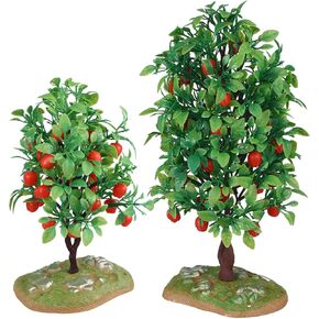MAGICLULU 2pcs Apple Tree Model Tree Landscaping Ornaments Simulation Fruit Tree Ornaments Tree Shaped Train Ornament Micro Landscape Decor Sand Table Adornment Plant (Two Sizes)
