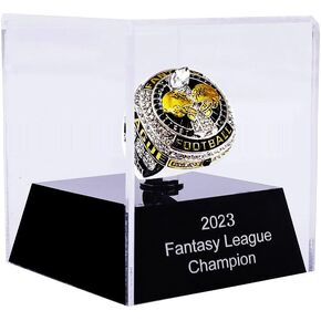 2023 Fantasy Football Ring | Heavy FFL Championship Ring | Gold Silver Tone Plated Award Trophy for Fantasy Football League Winner
