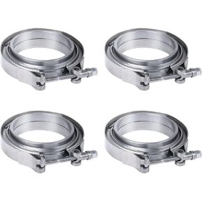 2.75" V Band Clamp with Flange 4 PCS Stainless Steel Male Female Replacement For Turbo Exhaust Downpipes 2.75 Inch V-Band Clamp