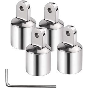 يانيو 4 عبوات 7/8 بوصة بيميني غطاء نهاية العين العلوي يناسب 7/8 بوصة O.D. أنابيب مستديرة، أجهزة بحرية من الفولاذ المقاوم للصدأ 316، تجهيزات علوية لمظلة القارب بيميني مع مفتاح سداسي على شكل حرف L in Kuwait