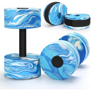 Water Dumbbells Set, 2 Pack Camouflage EVA-Foam Dumbbell Water Aerobics Fitness Equipment for Pool Exercise, Water Fitness Equipment, Water Aquatic Exercise Dumbbell Set for Weight Loss