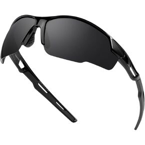 SIPHEW Polarized Sports Sunglasses for Men, Wrap Around Sun Glasses with UV400 Protection for Running, Cycling, Fishing
