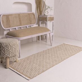 RAJRANG Black White Diamond Rug 21x34 Inches Pure Cotton Hand Woven Reversible Throw Rug Farmhouse Doorway Entryway Kitchen and Bathroom Rug Machine Washable
