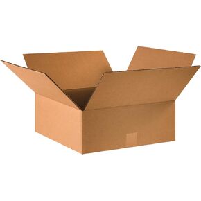 Partners Brand P16166 Flat Corrugated Boxes, 16"L x 16"W x 6"H, Kraft (Pack of 25)