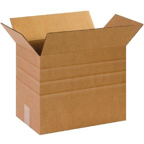 BFMD14812 Multi-Depth Cardboard Shipping Boxes, 14 1/2" x 8 3/4" x 12", Pre-Scored, Single Wall Corrugated, Kraft (Pack of 25)