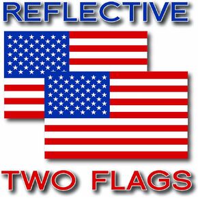 2X Reflective USA American Flag Decal Stickers Exterior Various Sizes (10" x 6")