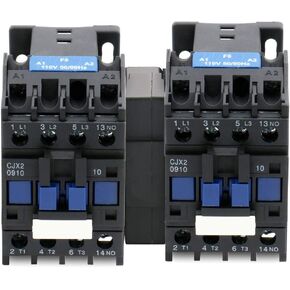 Baomain AC Contactor with Interlock CJX2-0910 110VAC 18A 6KV 50/60Hz 660V 3 Phase 3-Pole 1NO Normally Open DIN Rail Mount Pack of 2
