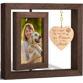 Pet Memorial Gifts for Dogs Cats Dog Memorial Gifts for Loss of Dog Cat - Loss of Dog Sympathy Gift Pet Loss Gifts Rotating Picture Frame for 4x6 Photos, Dog Bereavement Remembrance Condolence Gifts