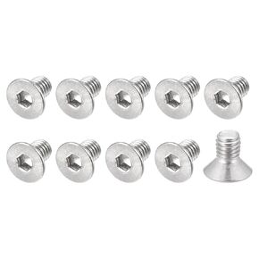 براغي آلة غاطسة برأس مسطح، (M5x30mm) 10 قطع، 304 براغي غطاء رأس مقبس من الفولاذ المقاوم للصدأ - للآلات، الأثاث، DIY