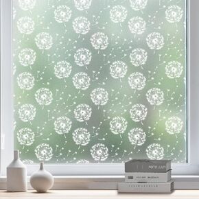 DKTIE Window Film Opaque Privacy Film with Installation Tools Window Frosted Glass Film Feather Static Stickers without Adhesive Reusable (01, 17.7" x 78.7" (with tools)) in Kuwait