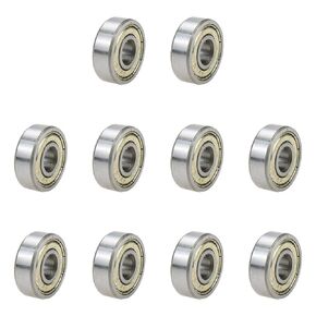 10 Pcs 628Z Double Metal Shielded Deep Groove Ball Bearings, 24mmOD x 8mmID x 8mmT