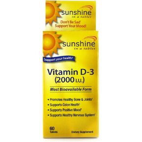 Windmill Health Products Sunshine Vitamin D-3 2000IU عظام صحية وقوية، 60 قرصًا (عبوة من 2)، N6700 in Kuwait
