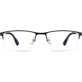 Cyxus Titanium Frame Glasses for Men Semi Rim Eyewear Square Clear Lens Glasses Interchangable