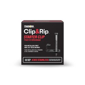 Clip and Rip Universal Hidden Deck Starter Clip (305 Stainless Steel)