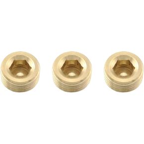 3pcs Brass Internal Hex Socket Countersunk Plug Pipe Fittings NPT 3/8"-18 Brass Throat Plug Screw
